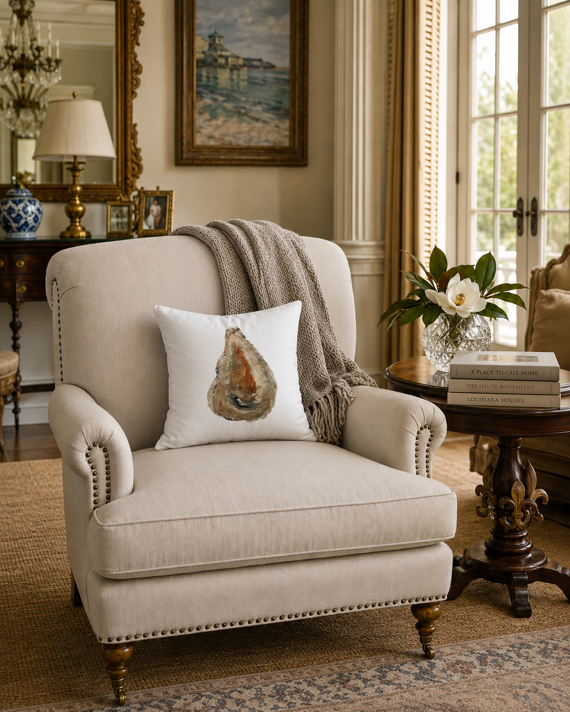 The World is Your Oyster Collection - "Pearl of Grace" Decorative Pillow