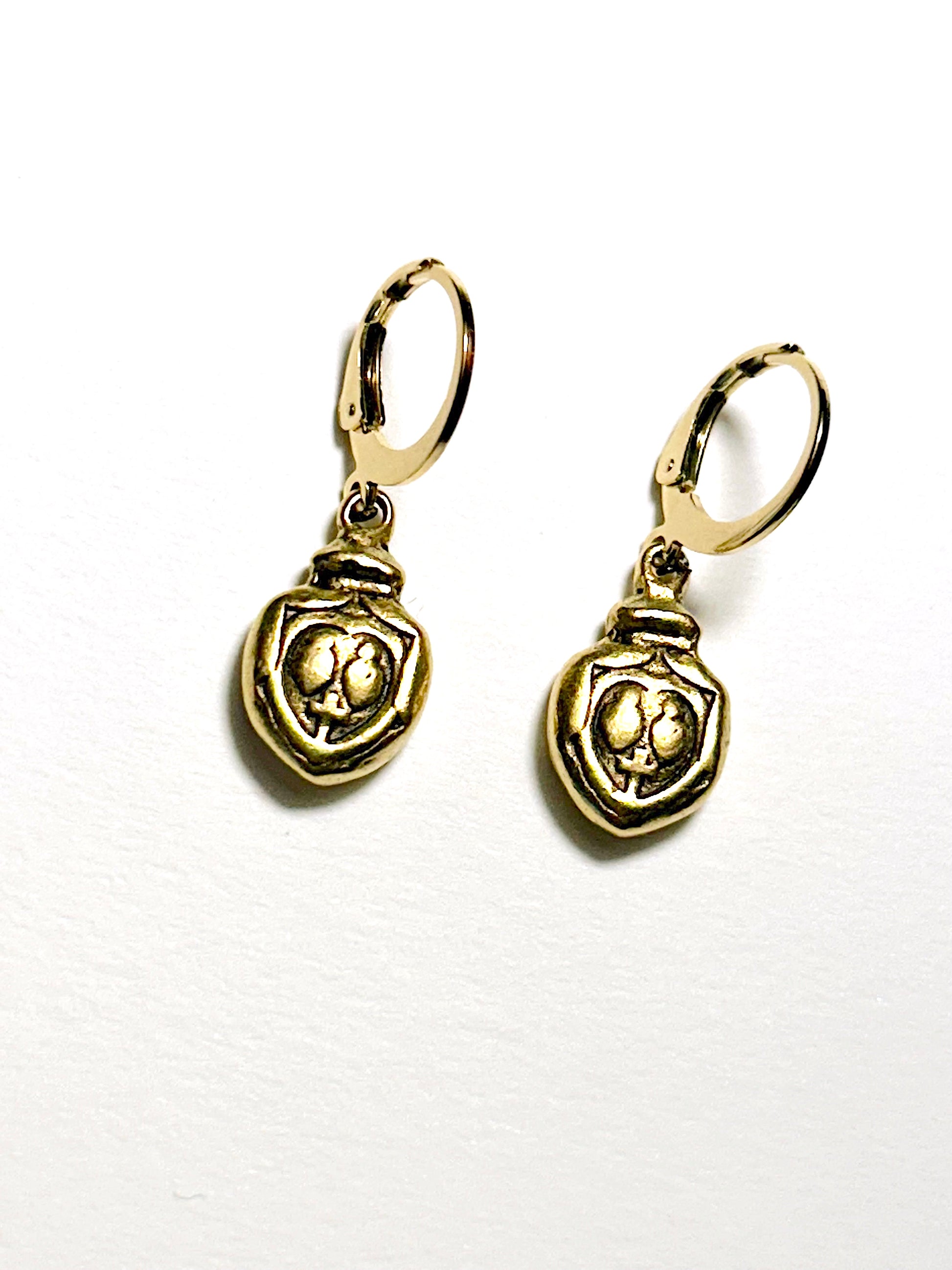 Gold Sacred Heart Earrings