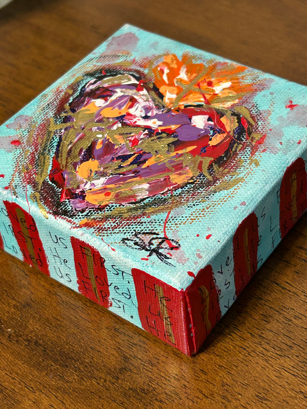 Sacred Heart Art Block "He Loved Us FIRST" #11