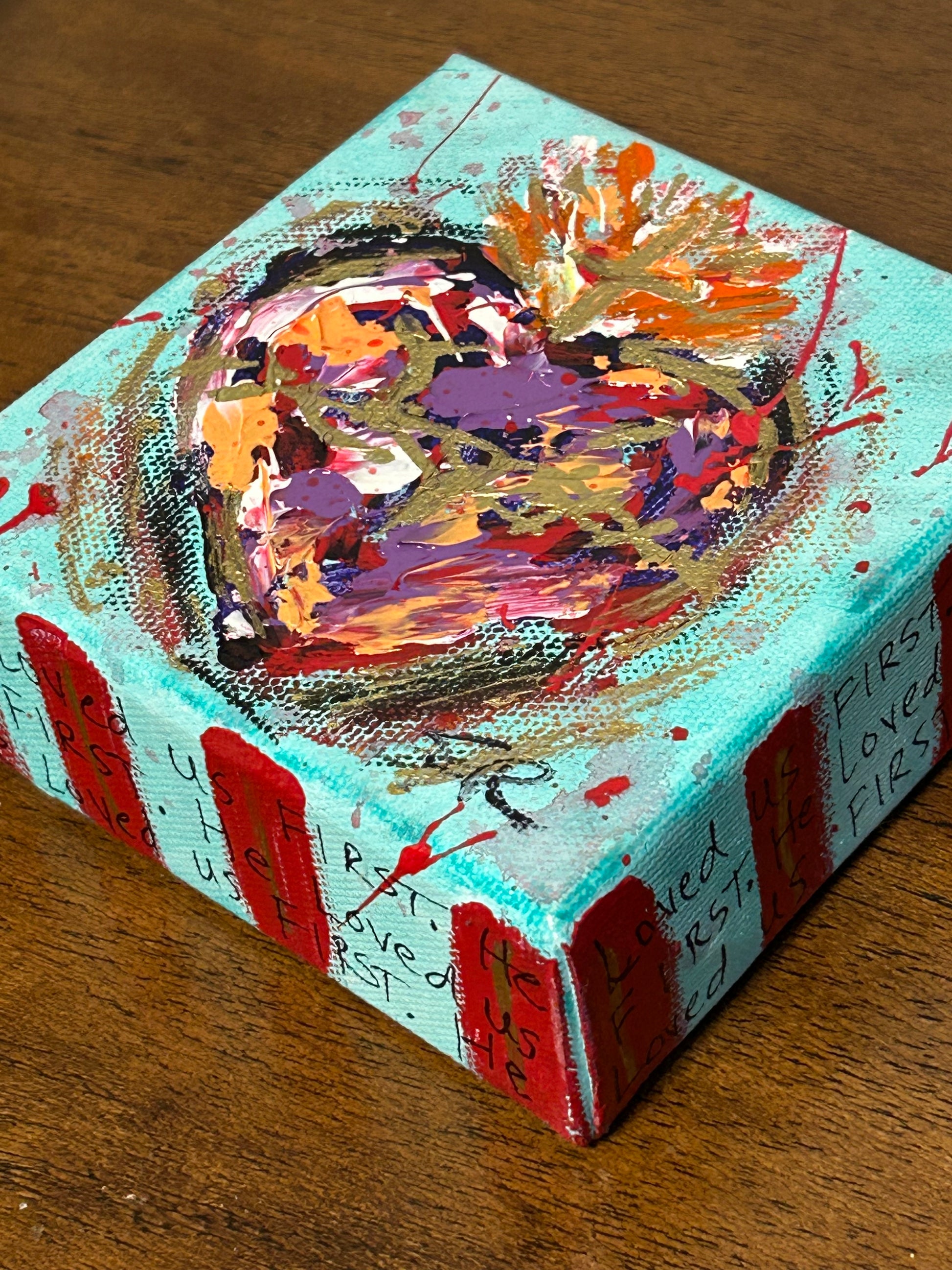 Sacred Heart Art Block "He Loved Us FIRST" #12