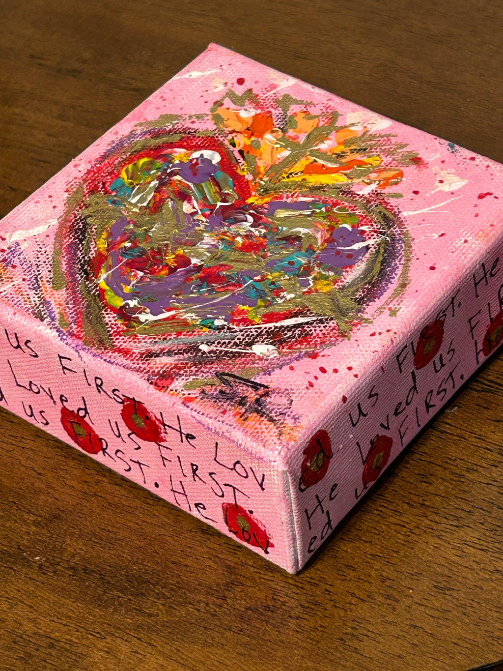 Sacred Heart Art Block "He Loved Us FIRST" #13