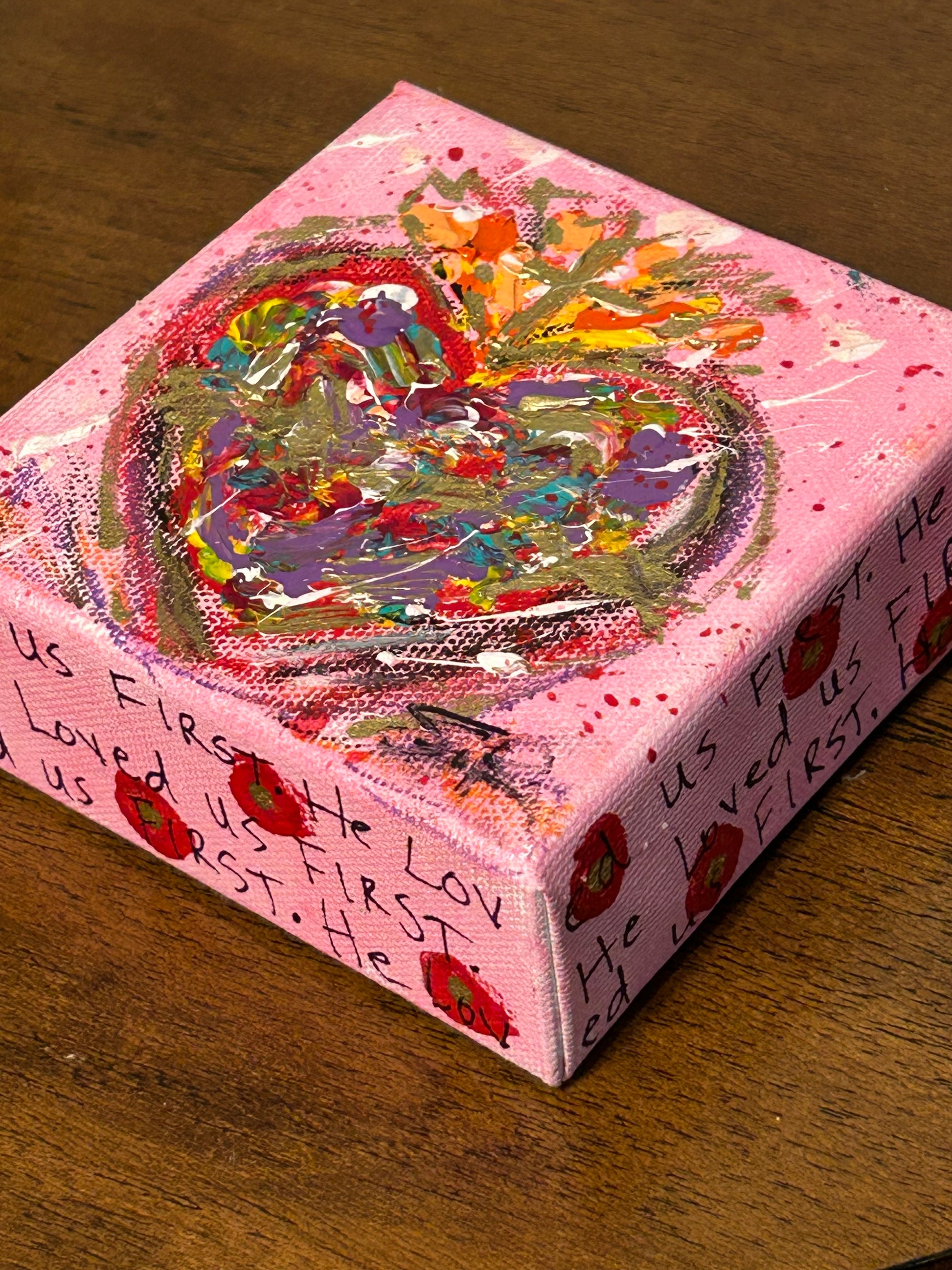 Sacred Heart Art Block "He Loved Us FIRST" #13
