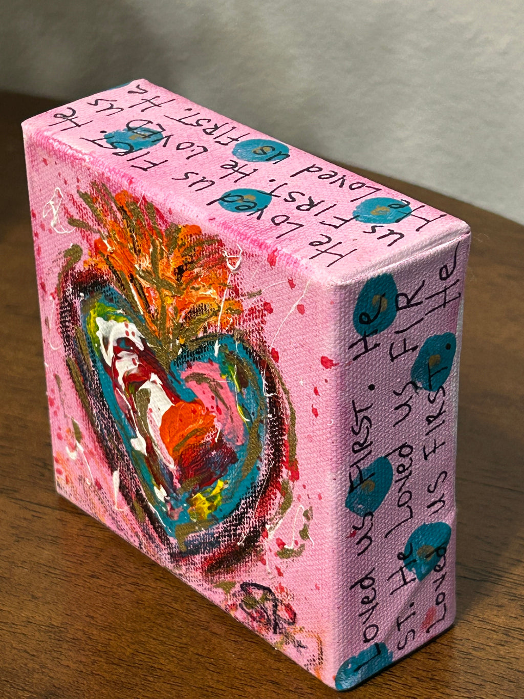 Sacred Heart Art Block "He Loved Us FIRST" #15