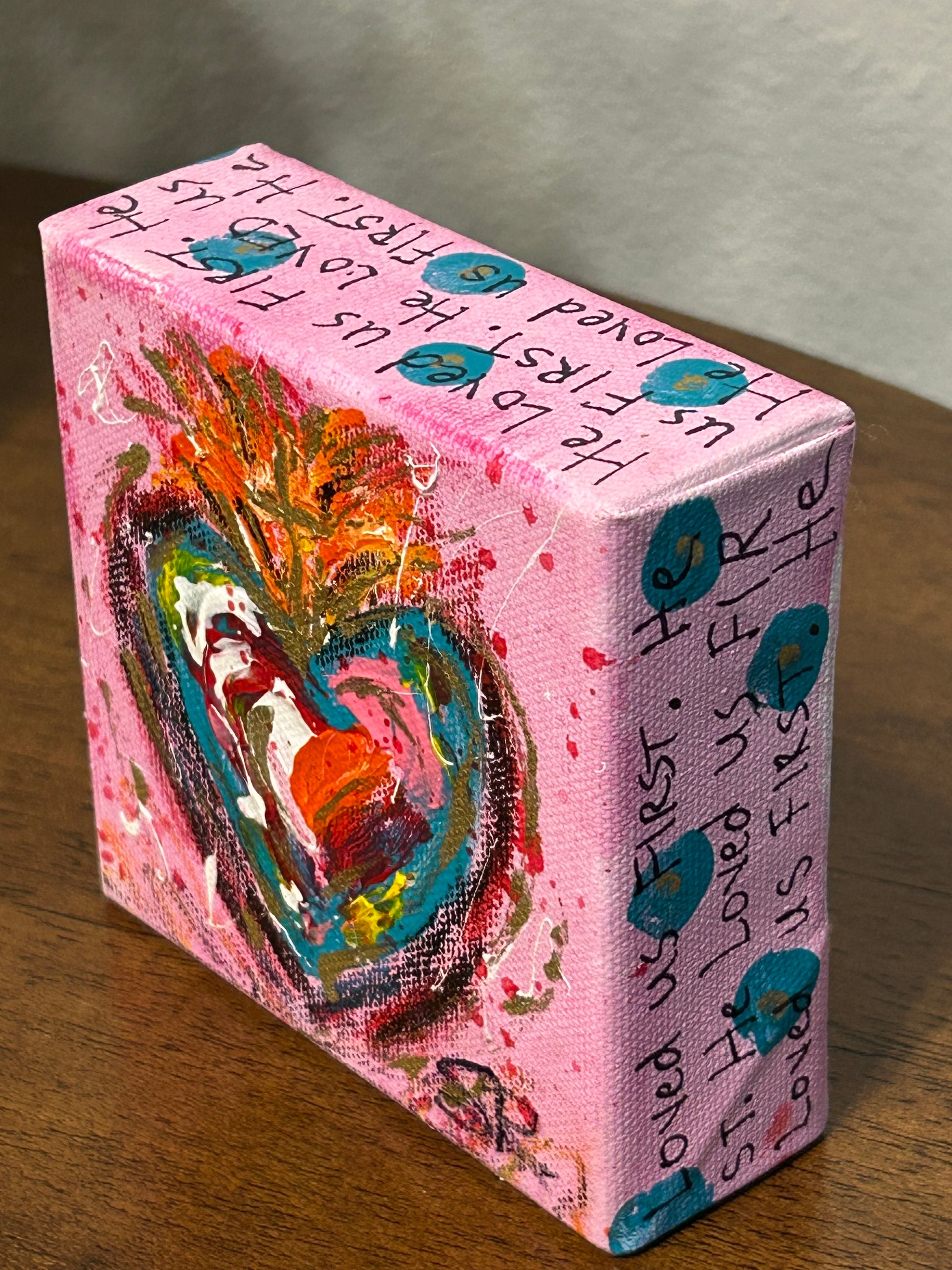 Sacred Heart Art Block "He Loved Us FIRST" #15