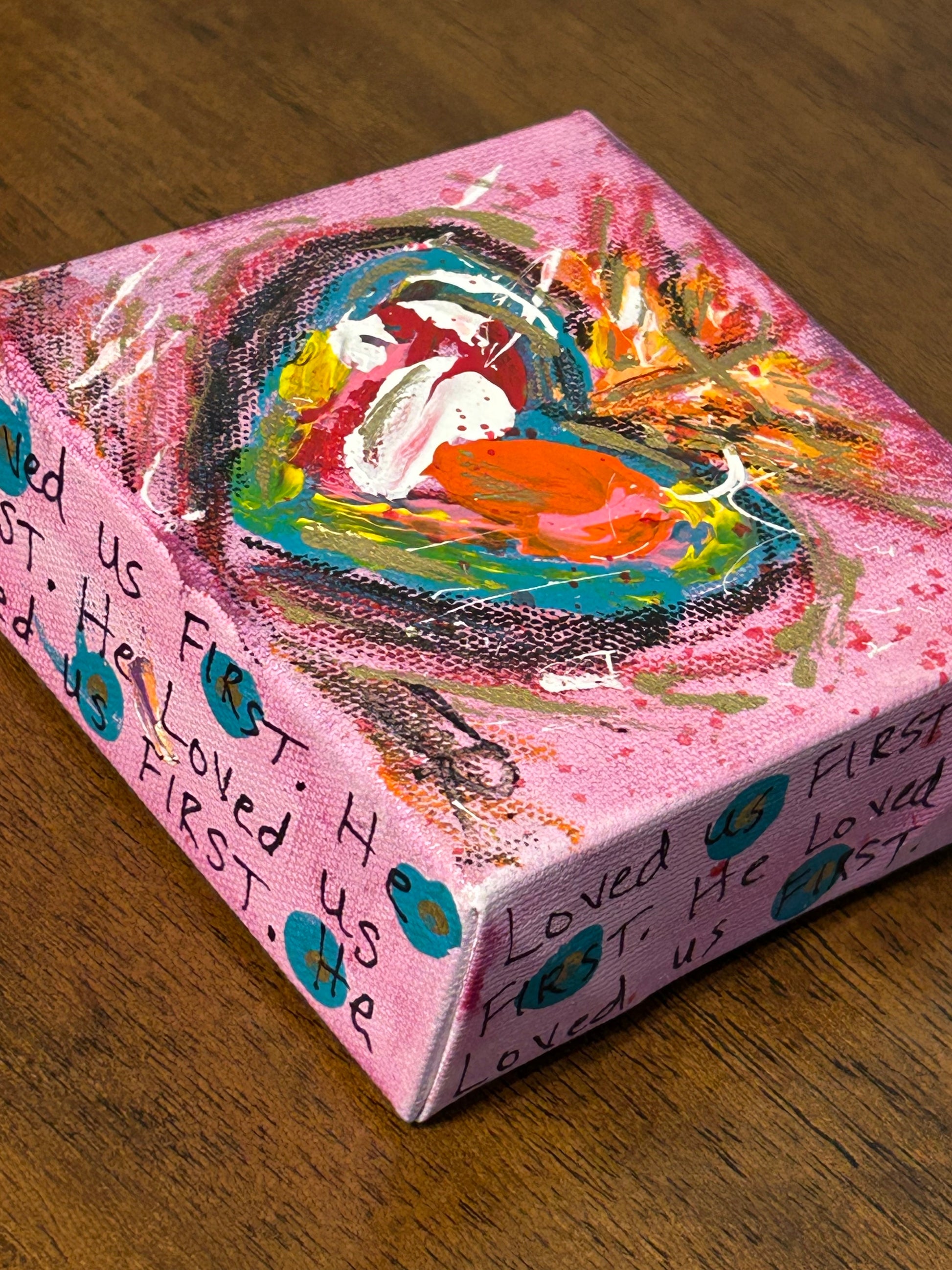 Sacred Heart Art Block "He Loved Us FIRST" #16