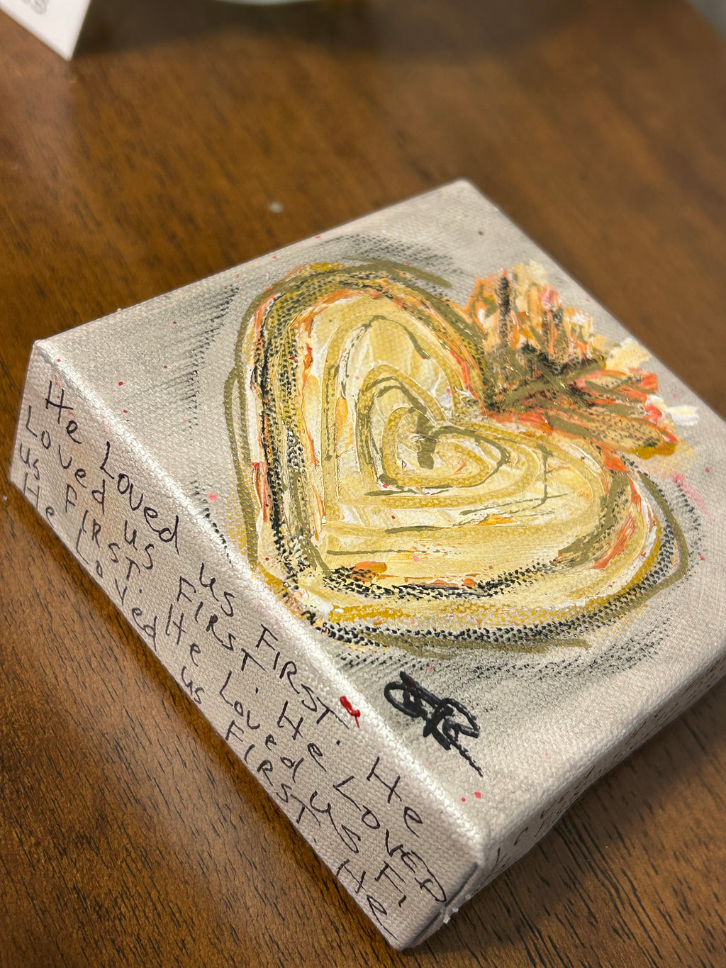 Sacred Heart Art Block "He Loved Us FIRST" #4