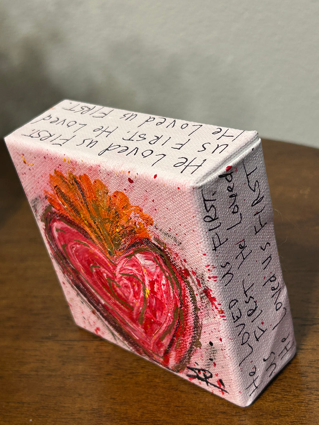 Sacred Heart Art Block "He Loved Us FIRST" #6