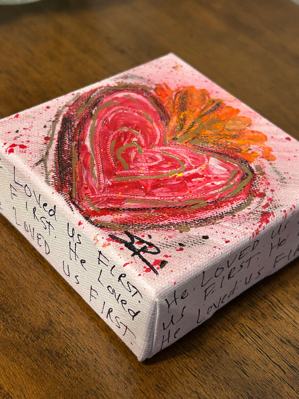 Sacred Heart Art Block "He Loved Us FIRST" #6