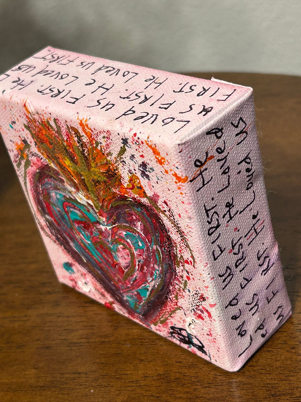 Sacred Heart Art Block "He Loved Us FIRST" #7