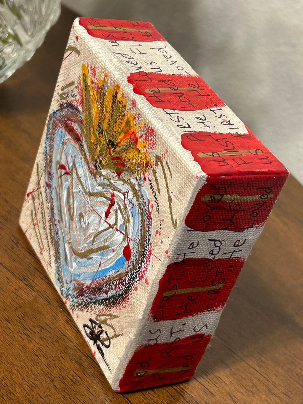 Sacred Heart Art Block "He Loved Us FIRST" #9