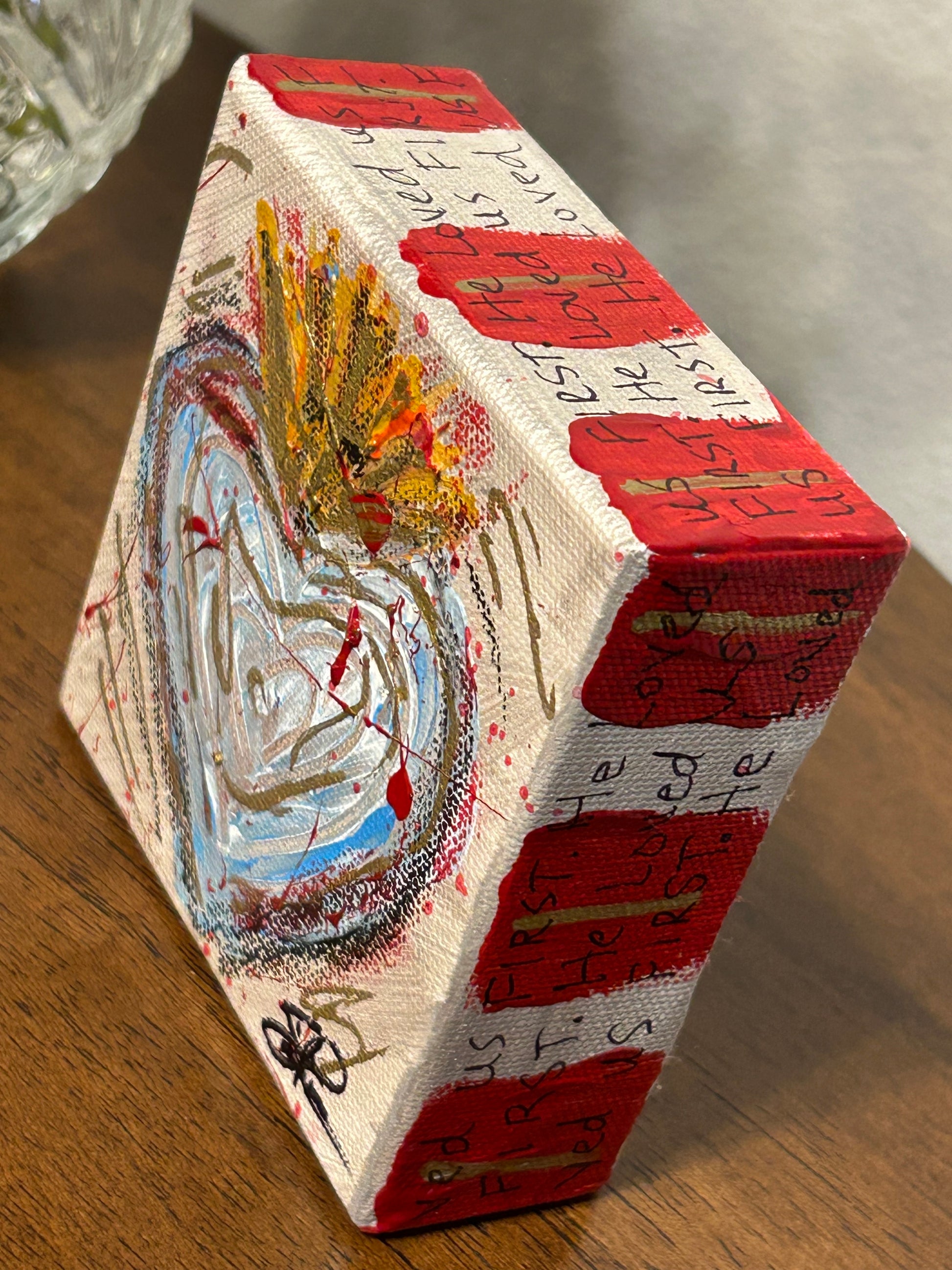 Sacred Heart Art Block "He Loved Us FIRST" #9