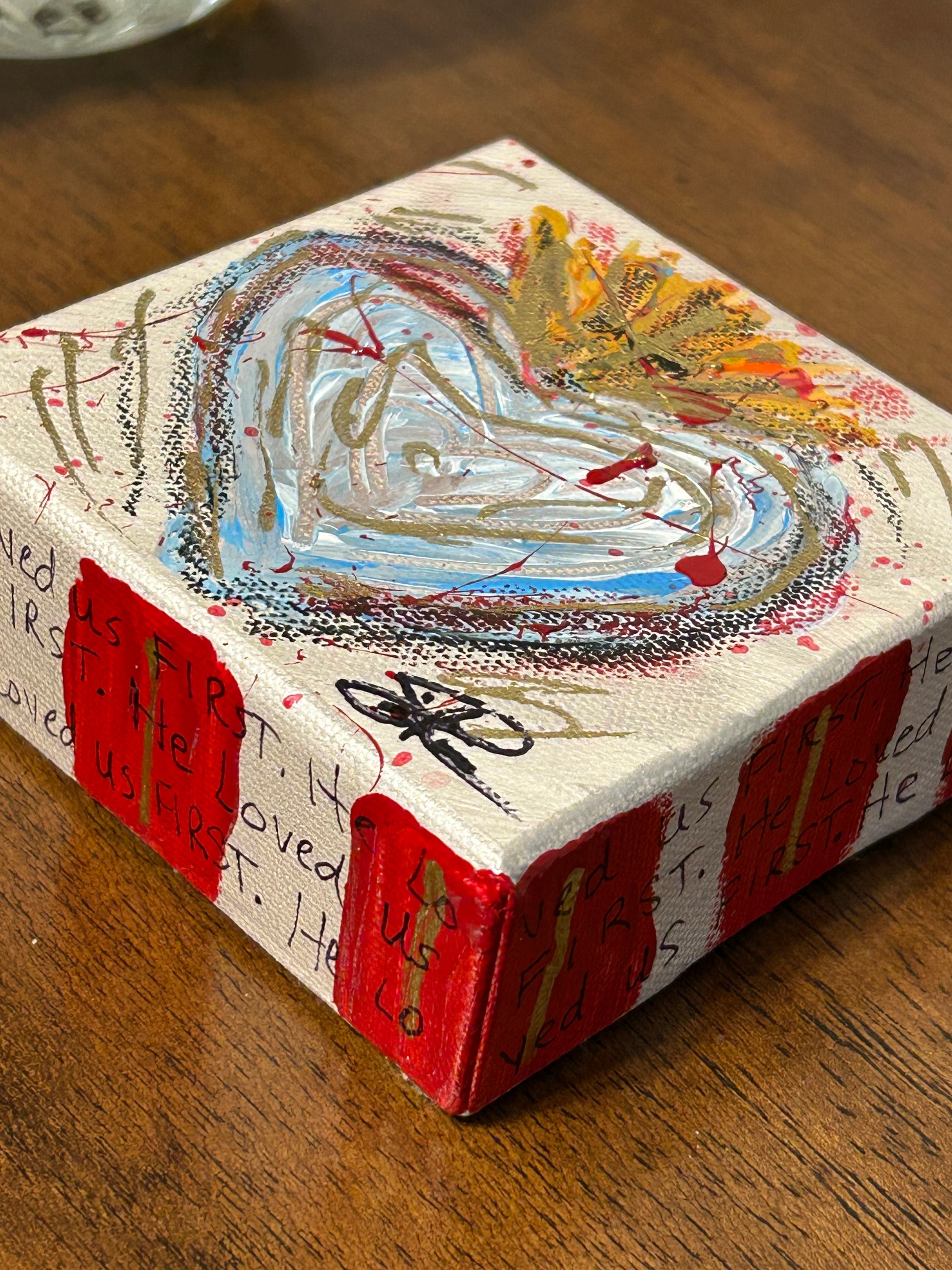 Sacred Heart Art Block "He Loved Us FIRST" #9