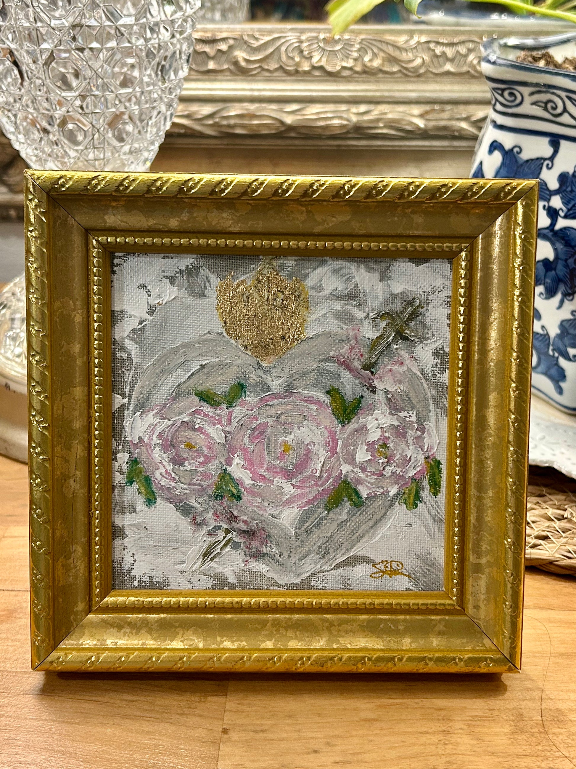 "Queen of Heaven" #1 - Immaculate Heart of Mary Framed Original Cavas Art