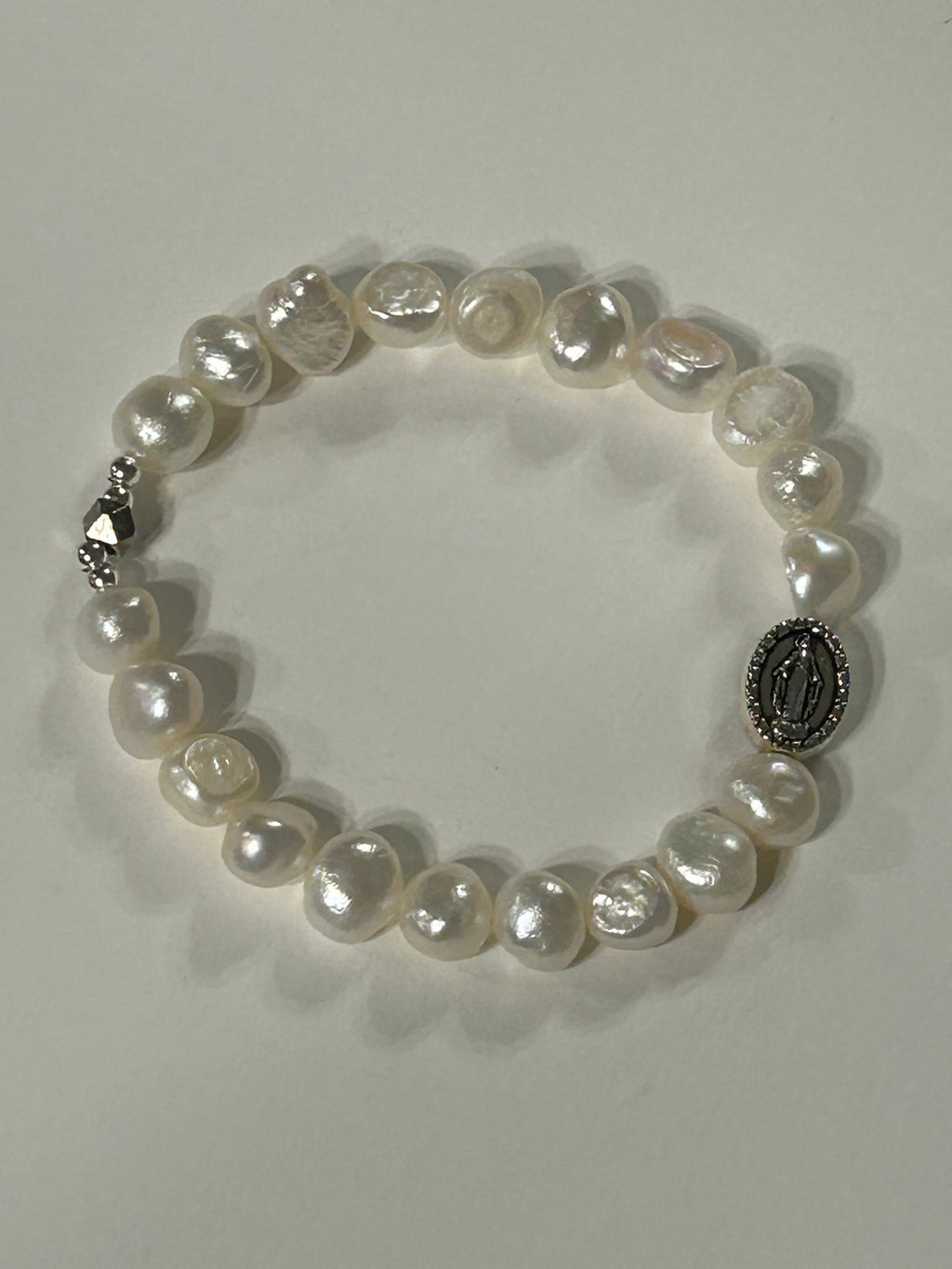 Freshwater Pearl Miraculous Mary Two Decade Rosary Bracelet