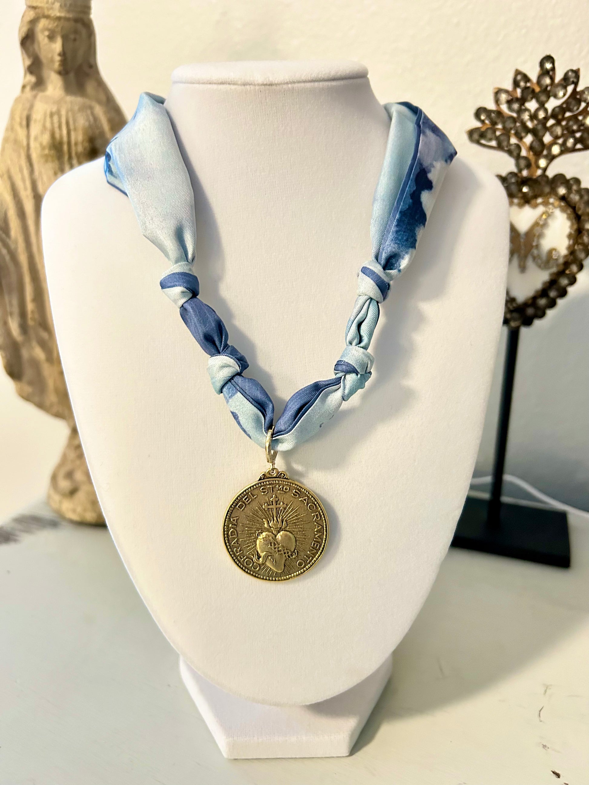 Confraternity of the Blessed Sacrament Medal Scarf Necklace