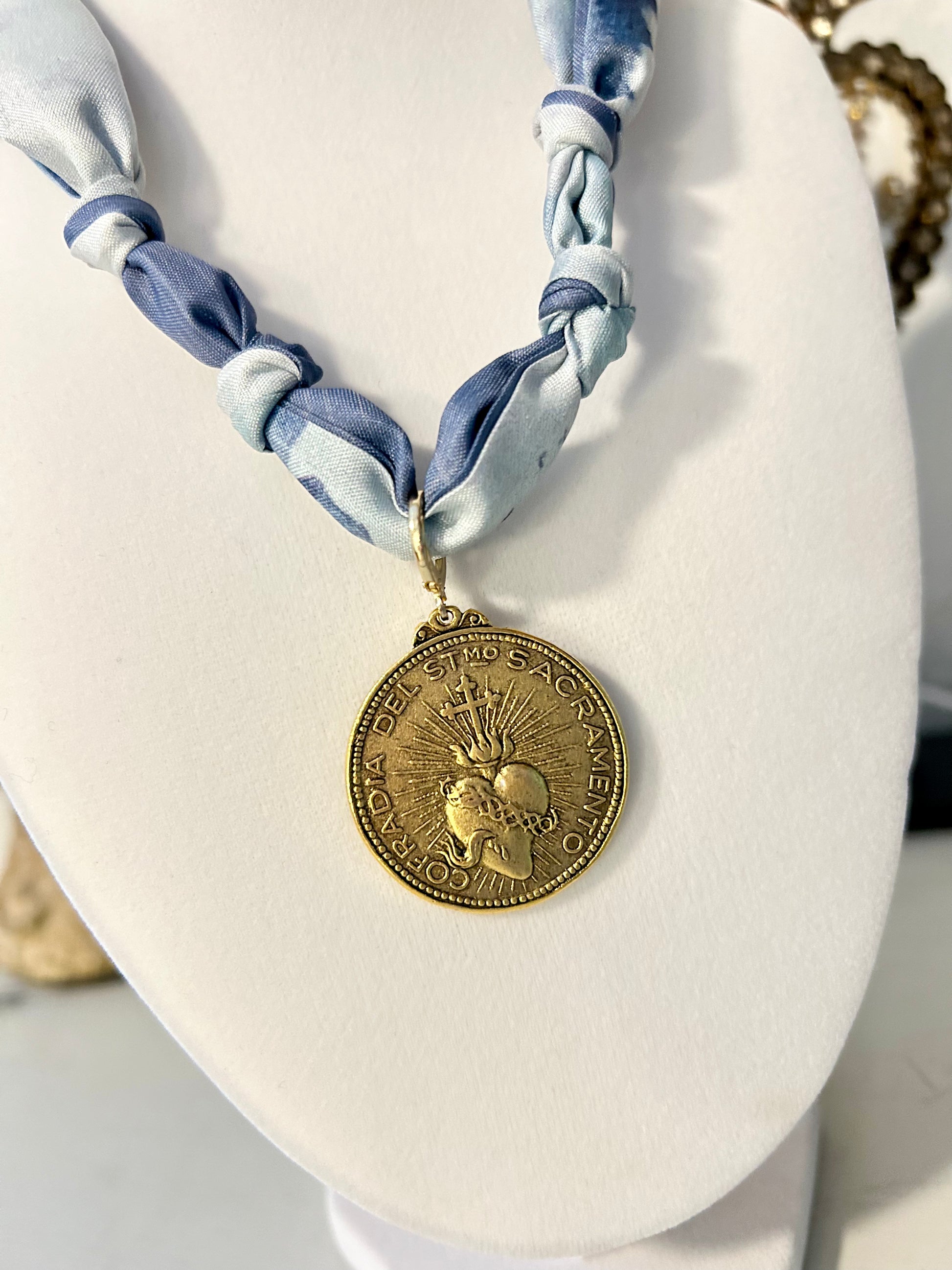 Confraternity of the Blessed Sacrament Medal Scarf Necklace