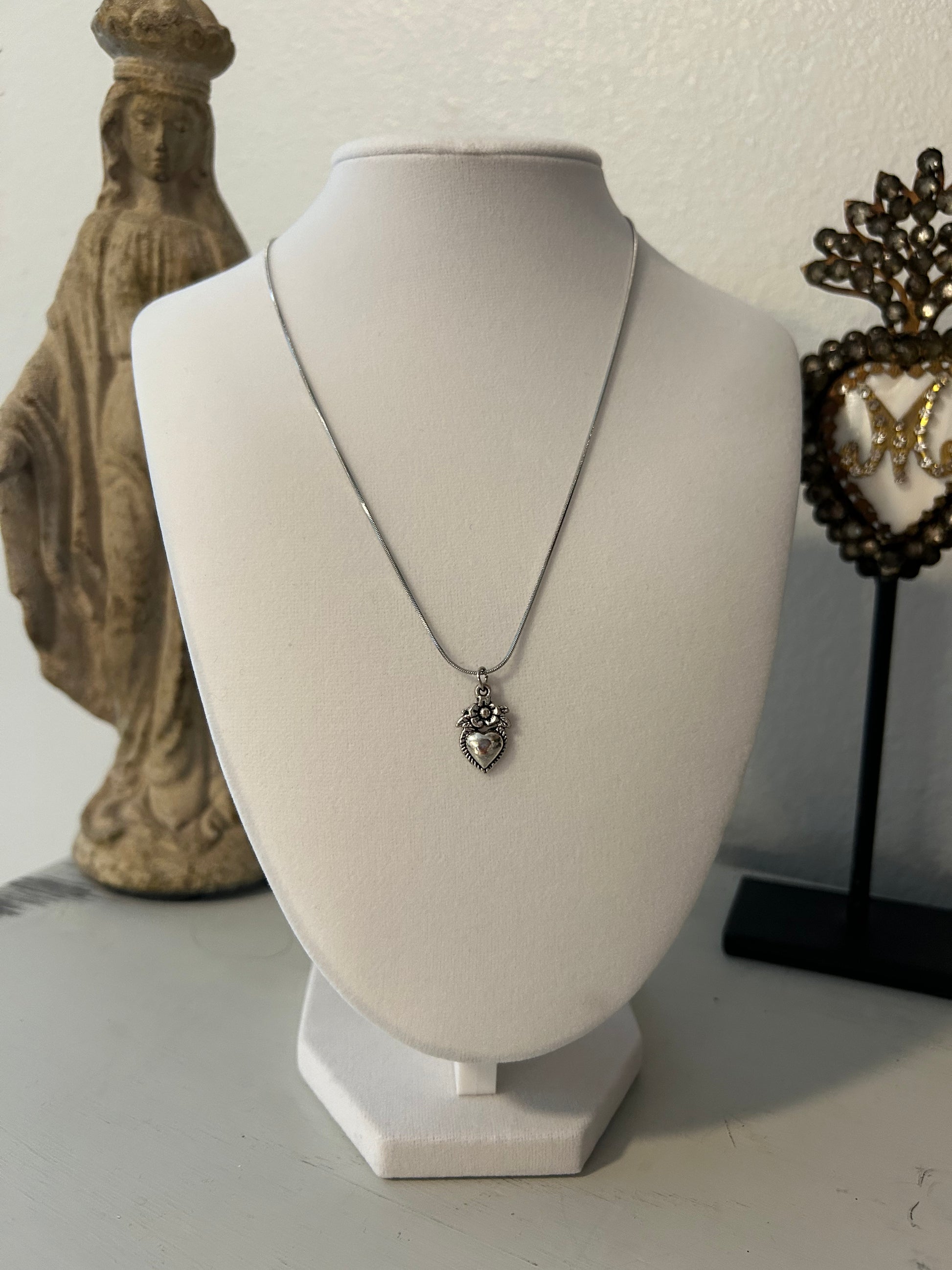 Delicate Immaculate Heart Necklace
