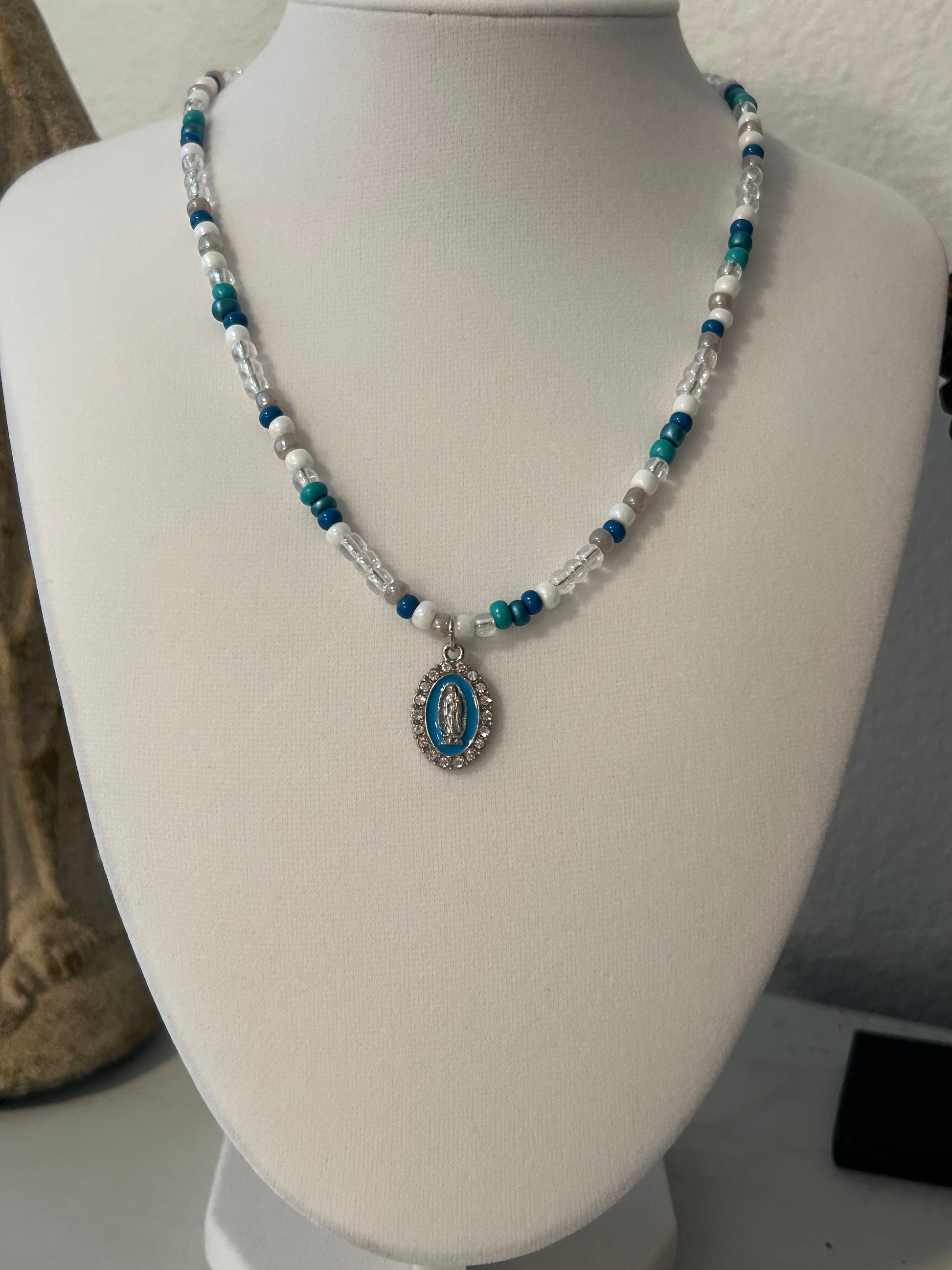 The Fiesta Collection - Our Lady Turquoise Seed Bead Necklace