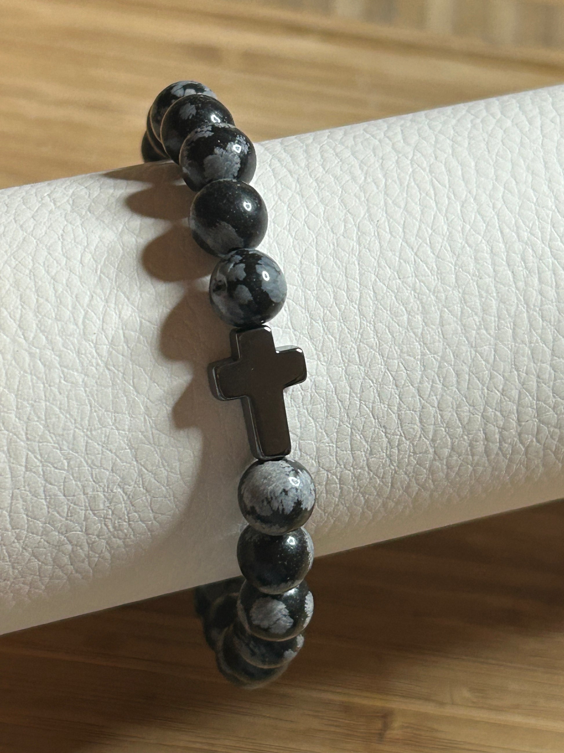 Snowflake Jasper Men's Bracelet