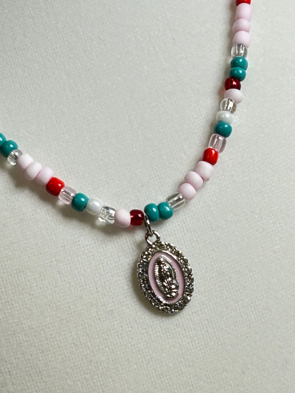 The Fiesta Collection - Our Lady Pink Seed Bead Necklace