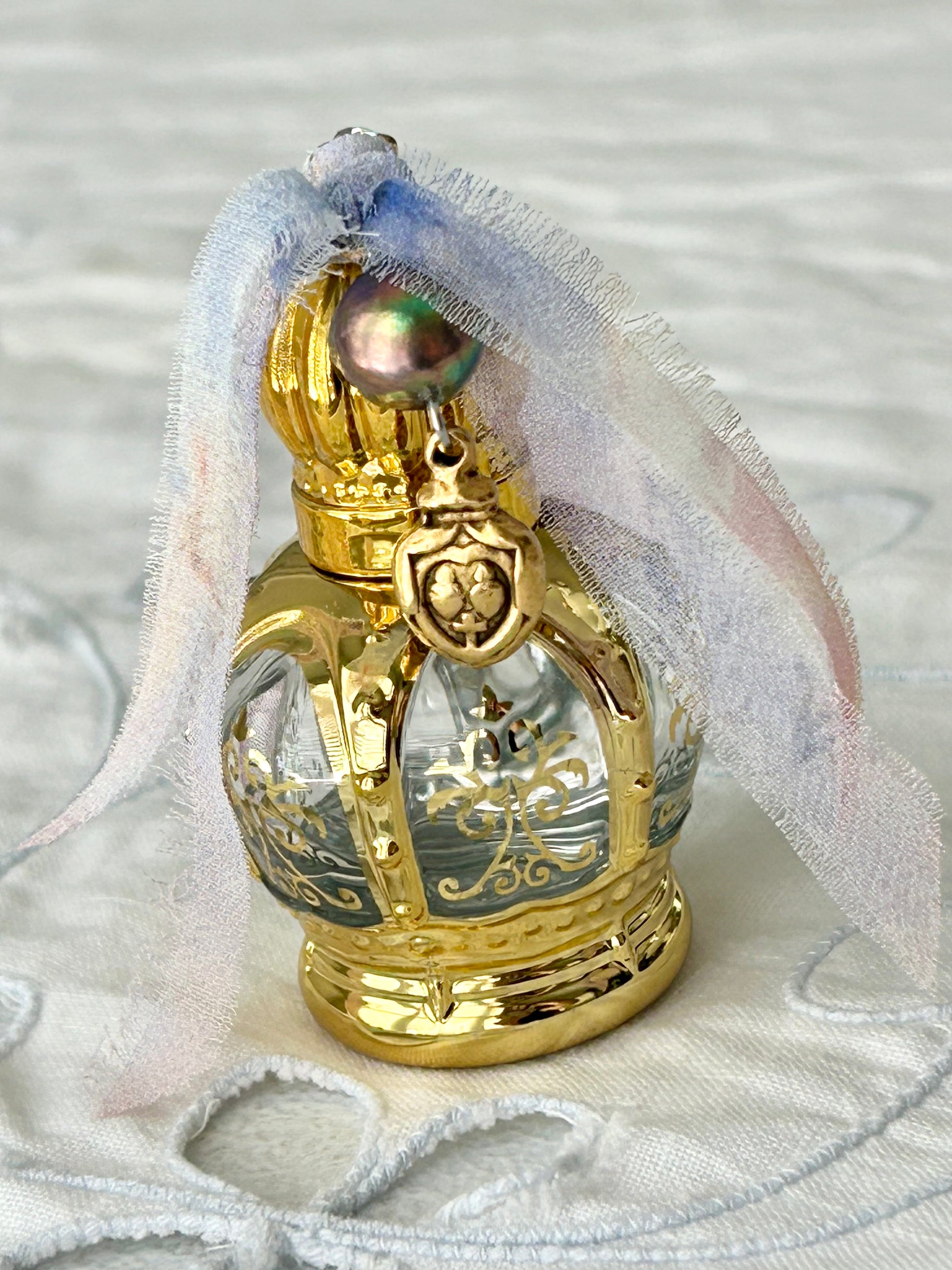 Vessel of the Kingdom - Holy Water & Blessed Oil Vessel- Peacock Pearl