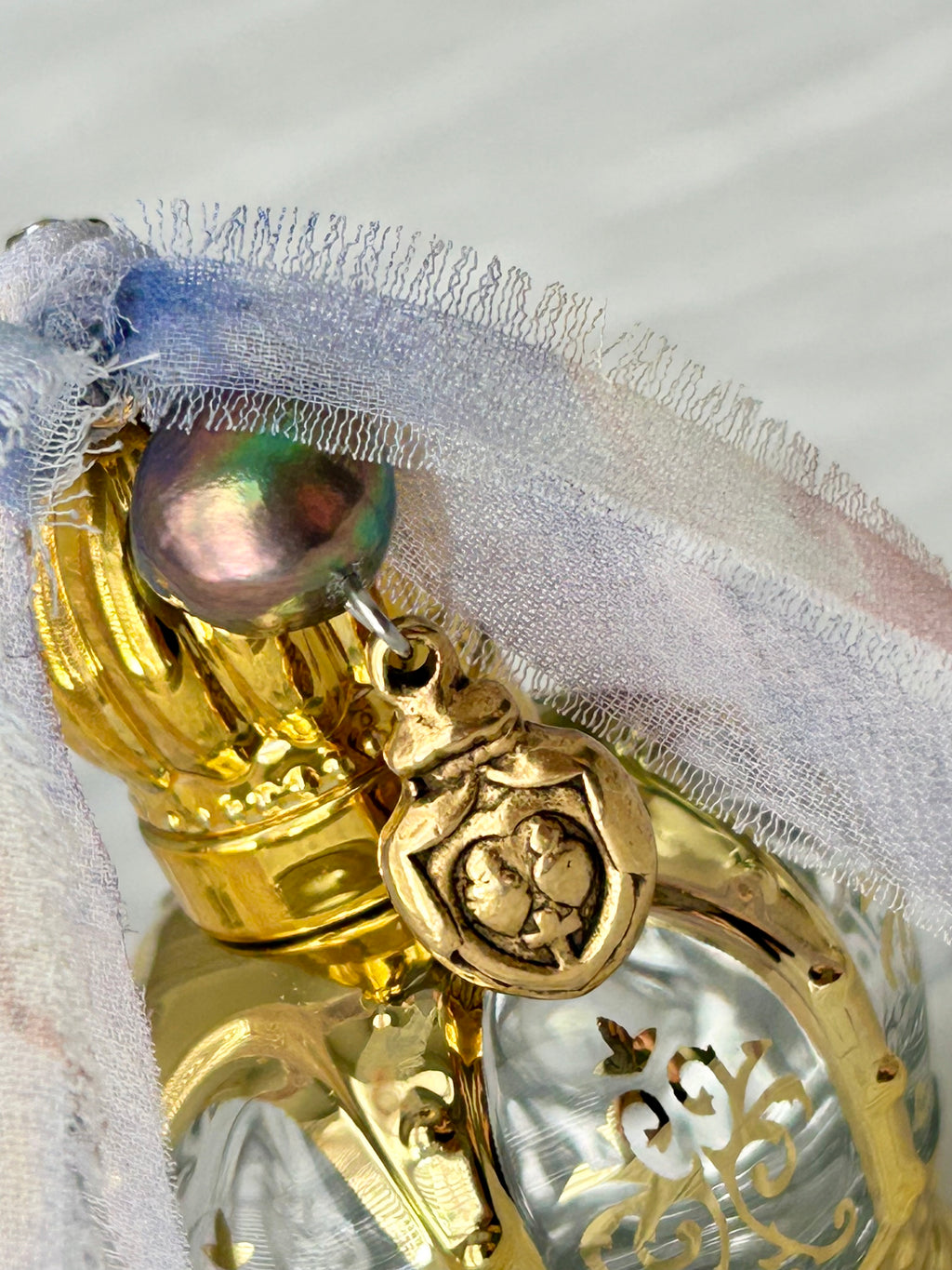 Vessel of the Kingdom - Holy Water & Blessed Oil Vessel- Peacock Pearl