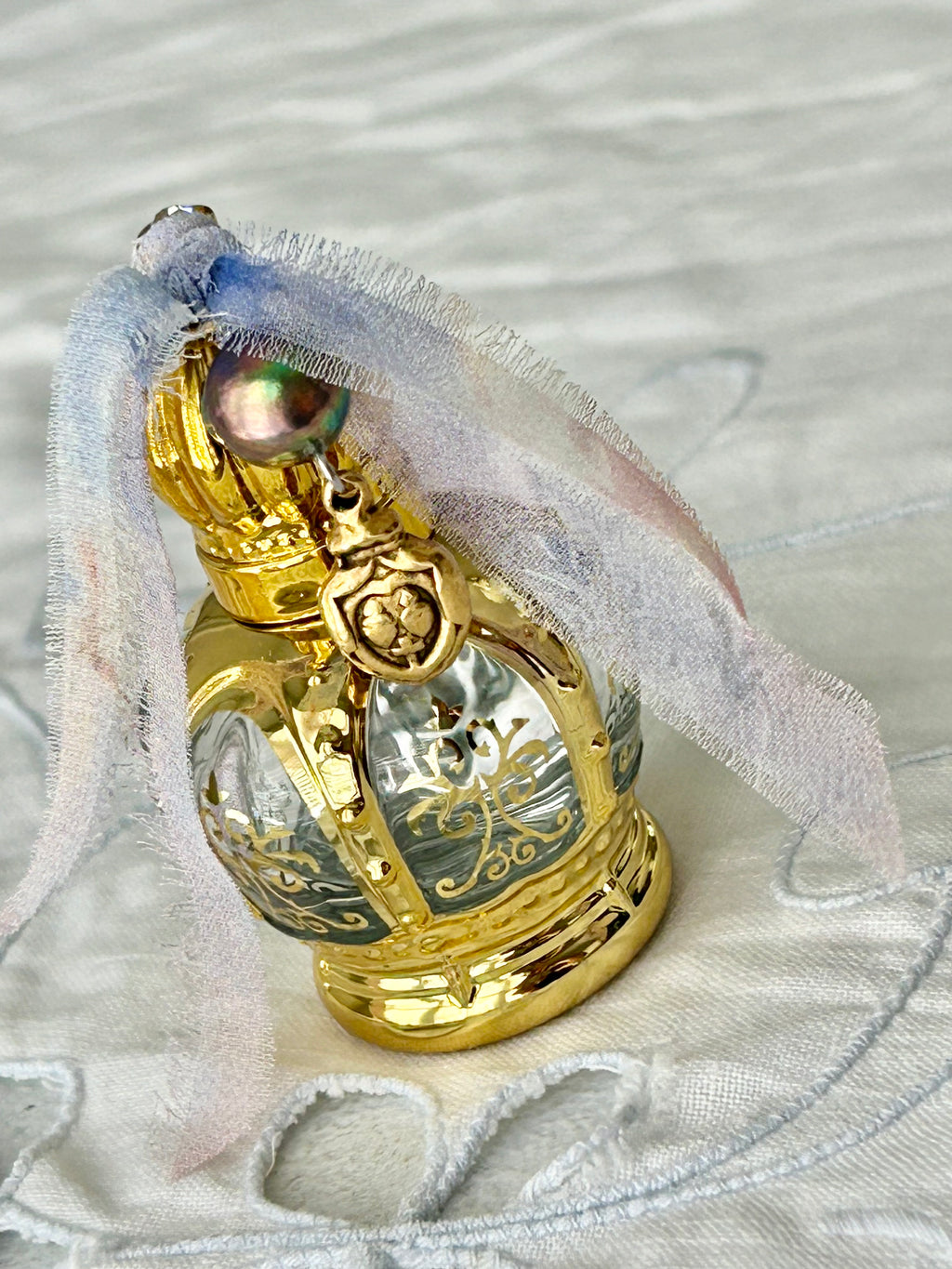 Vessel of the Kingdom - Holy Water & Blessed Oil Vessel- Peacock Pearl