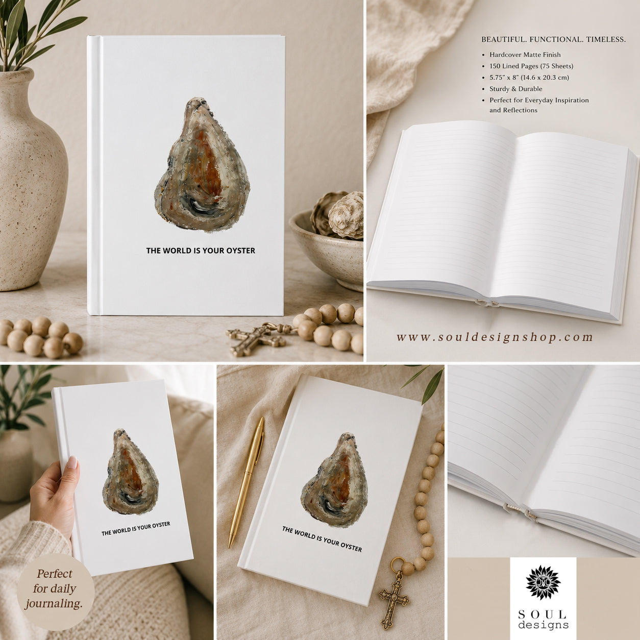 The World is Your Oyster Collection - "Pearl of Grace" Journal