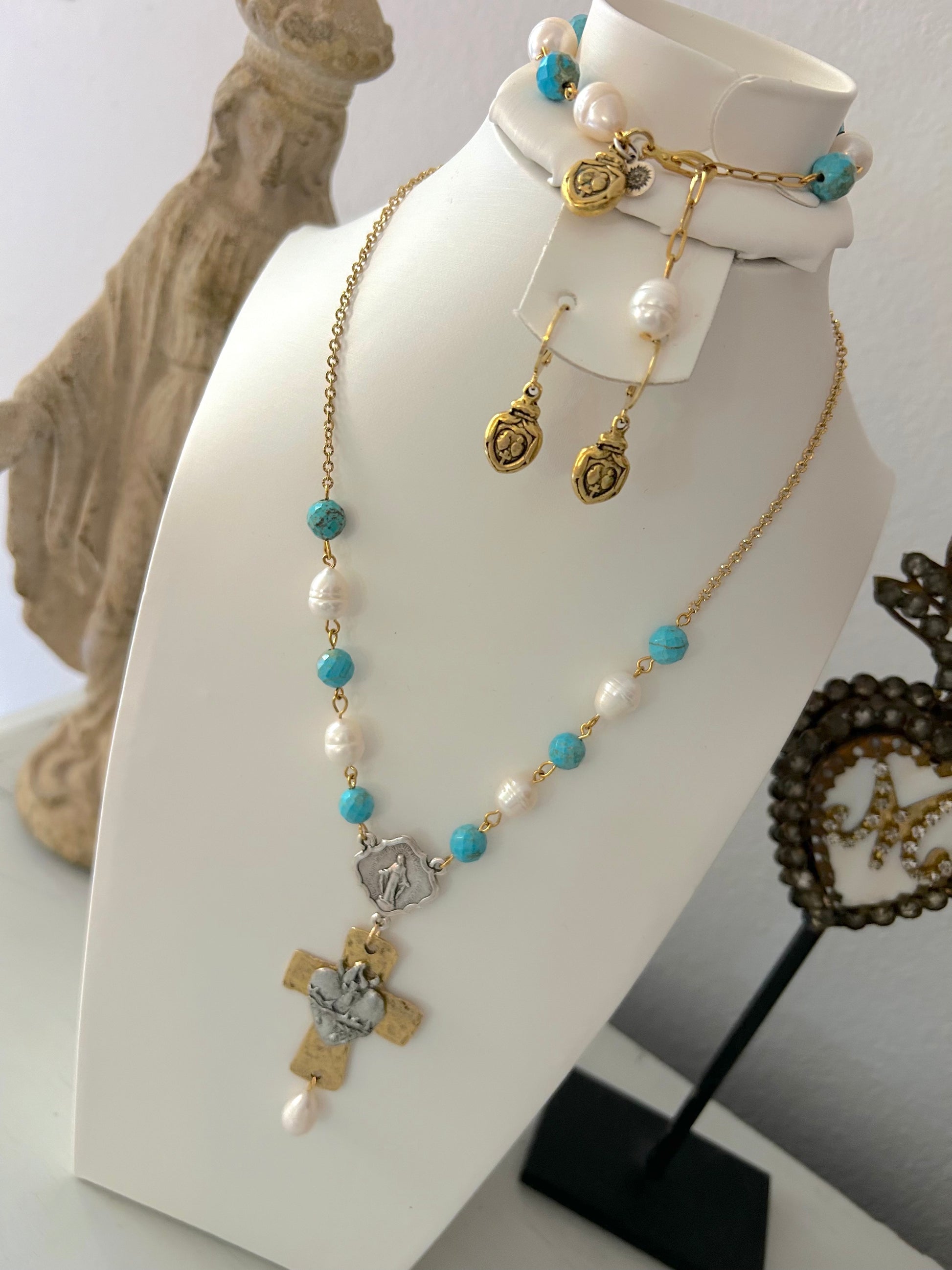 Sacred Heart Decade Rosary Necklace