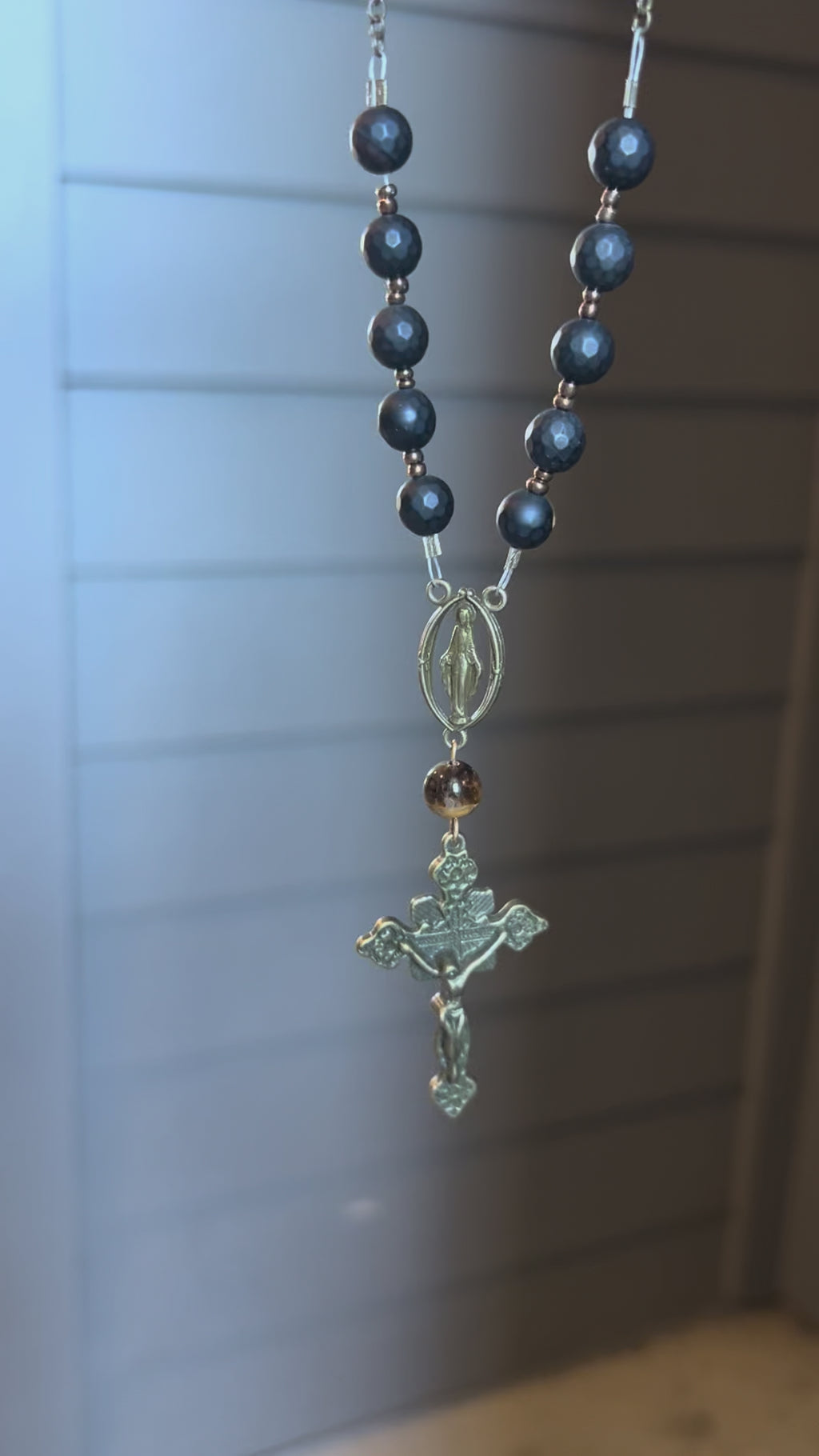 Black Onyx and Tigers Eye Vehicle Rosary